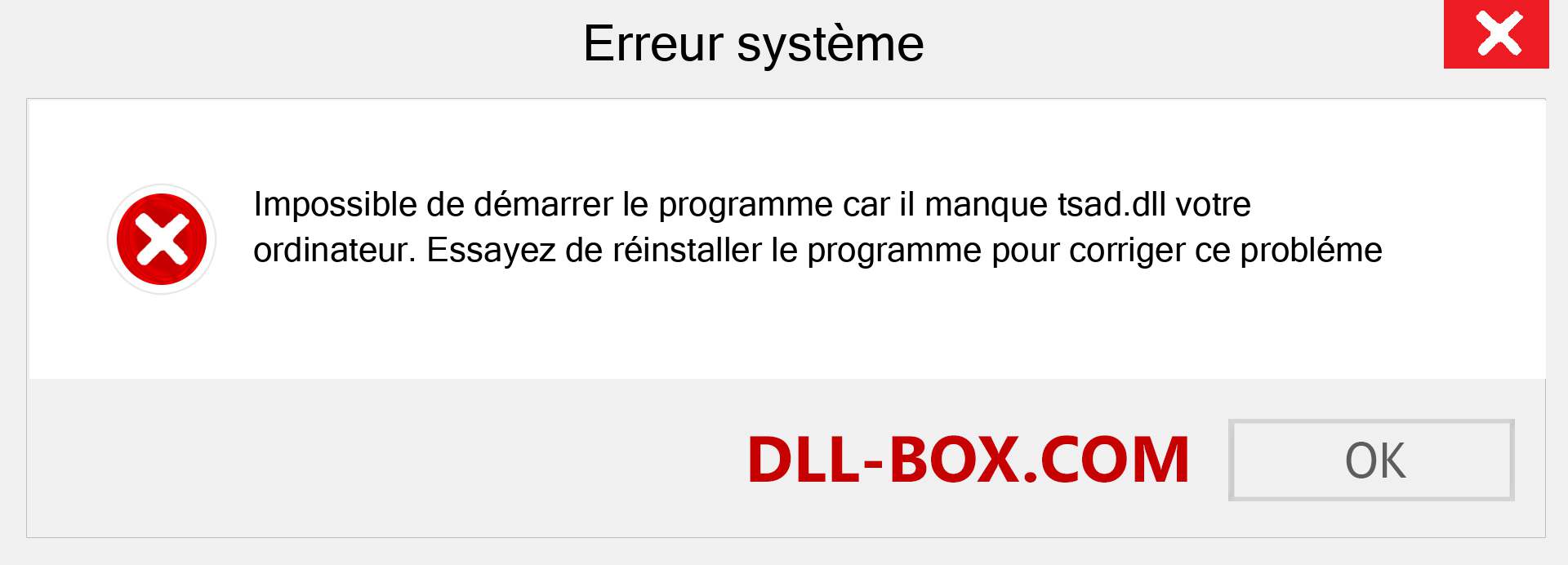 Le fichier tsad.dll est manquant ?. Télécharger pour Windows 7, 8, 10 - Correction de l'erreur manquante tsad dll sur Windows, photos, images