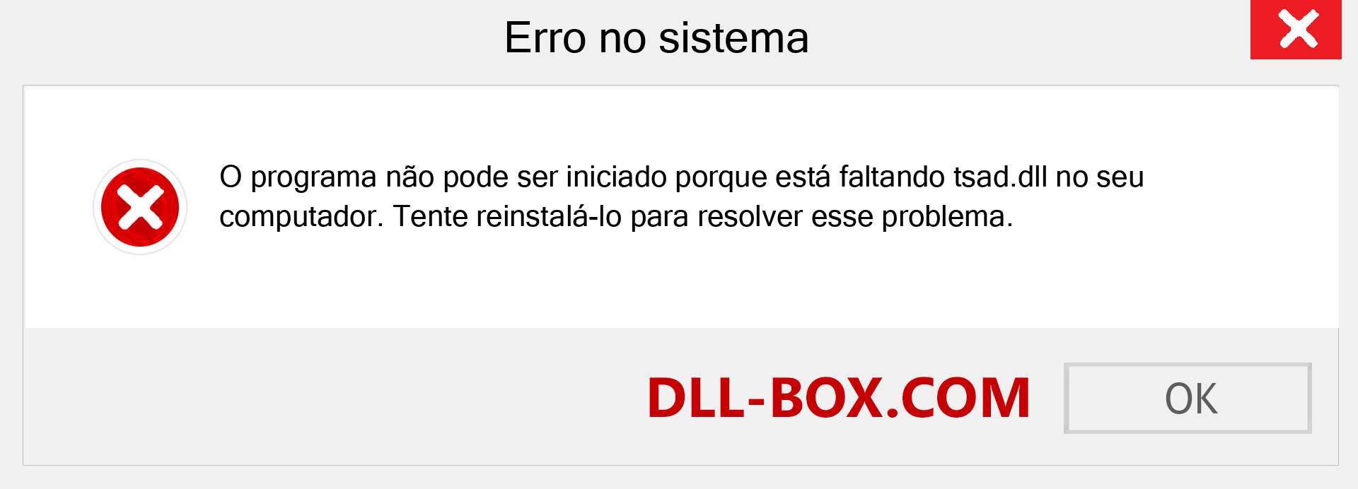 Arquivo tsad.dll ausente ?. Download para Windows 7, 8, 10 - Correção de erro ausente tsad dll no Windows, fotos, imagens